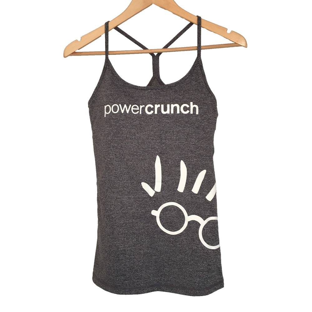 Expert Perfomance Racerback Built-in Bra Gray Womens Workout Running Top Small